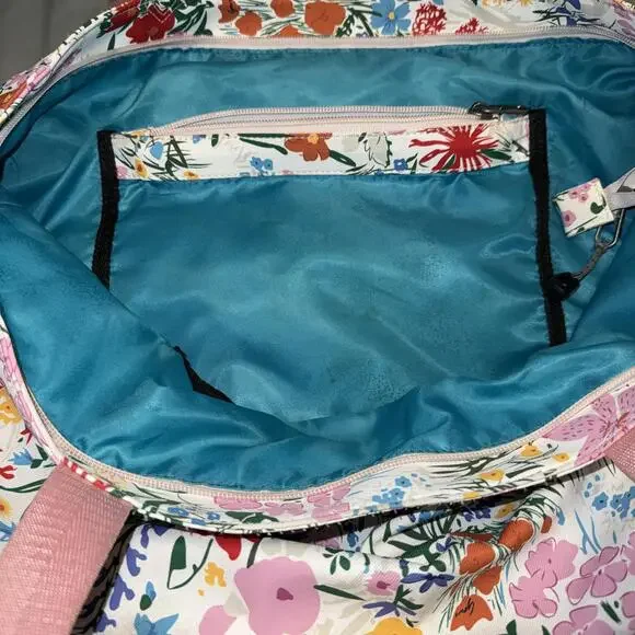 Esvan water resistant Floral Print Tote Bag with Pink Handles - Picture 5 of 6